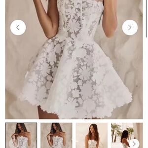 White Floral Mini Lace Dress